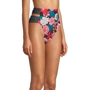 Time and Tru Women's Wildflower Floral Highwaist Swimsuit Bikini Bottom 2X 3X